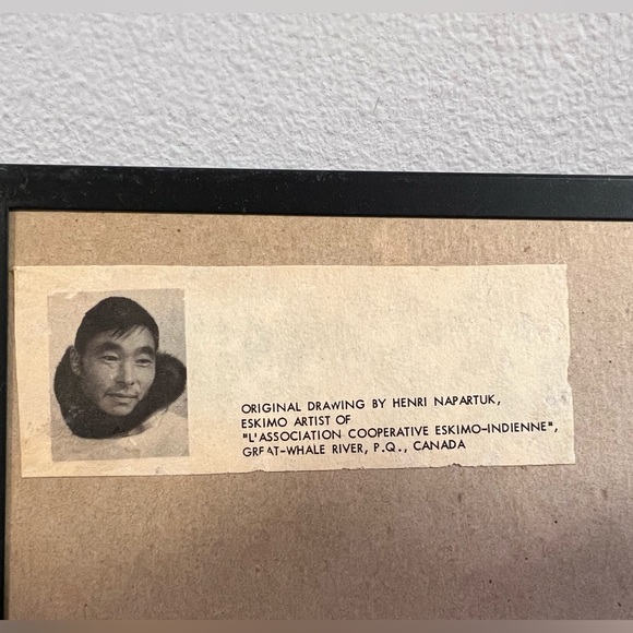 Eskimo Artist Henri Napartuk set of original drawings 11.5” x 8” framed - Picture 6 of 7